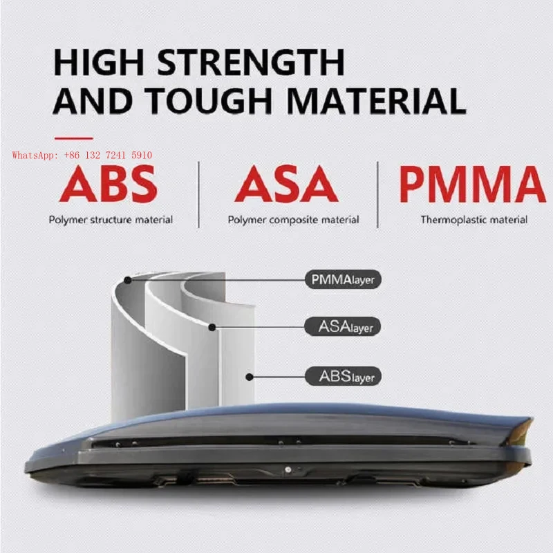 Hongsheng High-Performance Products: 550L Universal Rooftop Luggage Box for Off-Road Vehicles, Multiple Colors Available, ABS Ma