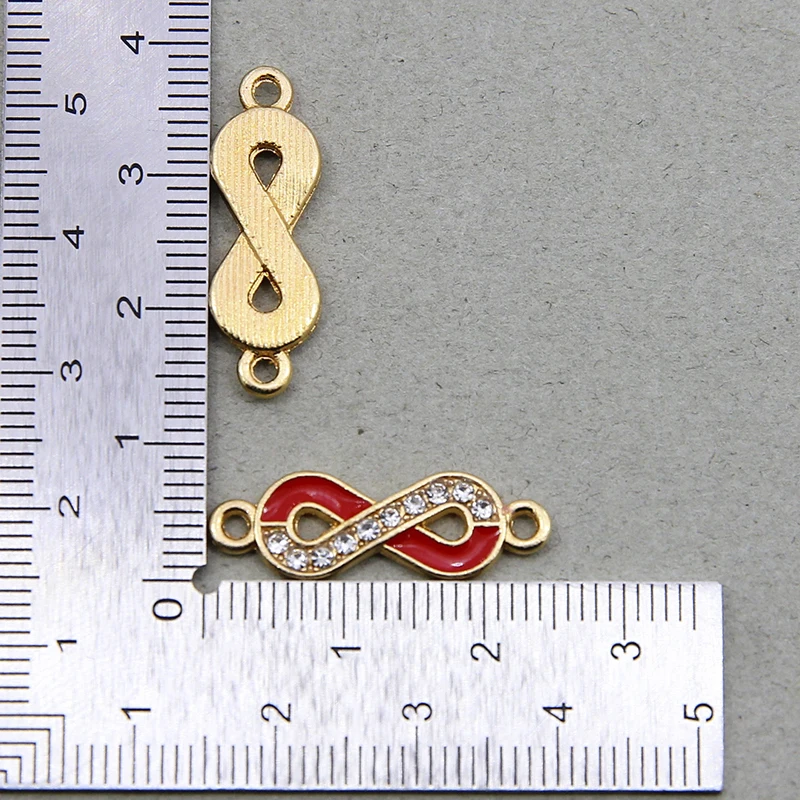 6pcs 8*25mm Crystal Infinity Charms for Jewelry Making Fashion Earring Pendant Connectors Bracelet Necklace Charm Accessories