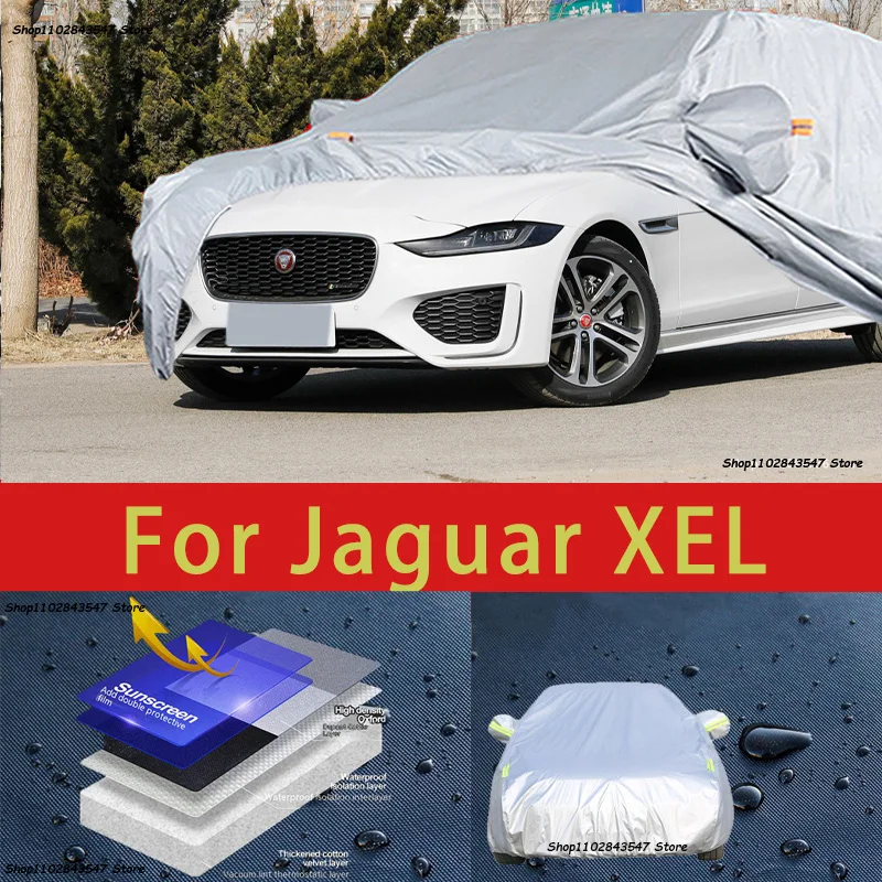 For Jaguar XEL Outdoor Protection Full Car Covers Snow Cover Sunshade Waterproof Dustproof Exterior Car accessories