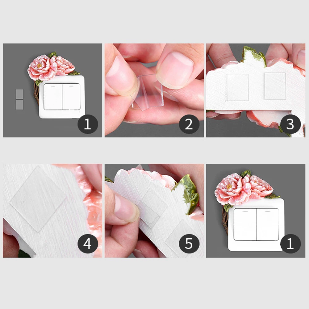 Color As Shown Floral Switch Plate Decorative Electrical Outlet Cover Resin Cover Plate Outlet Cover Plate Easy Installation