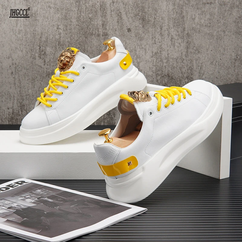 

Men's casual small white shoes new breathable fashionable shoes go with thick soles men's inner raised sneakers A16