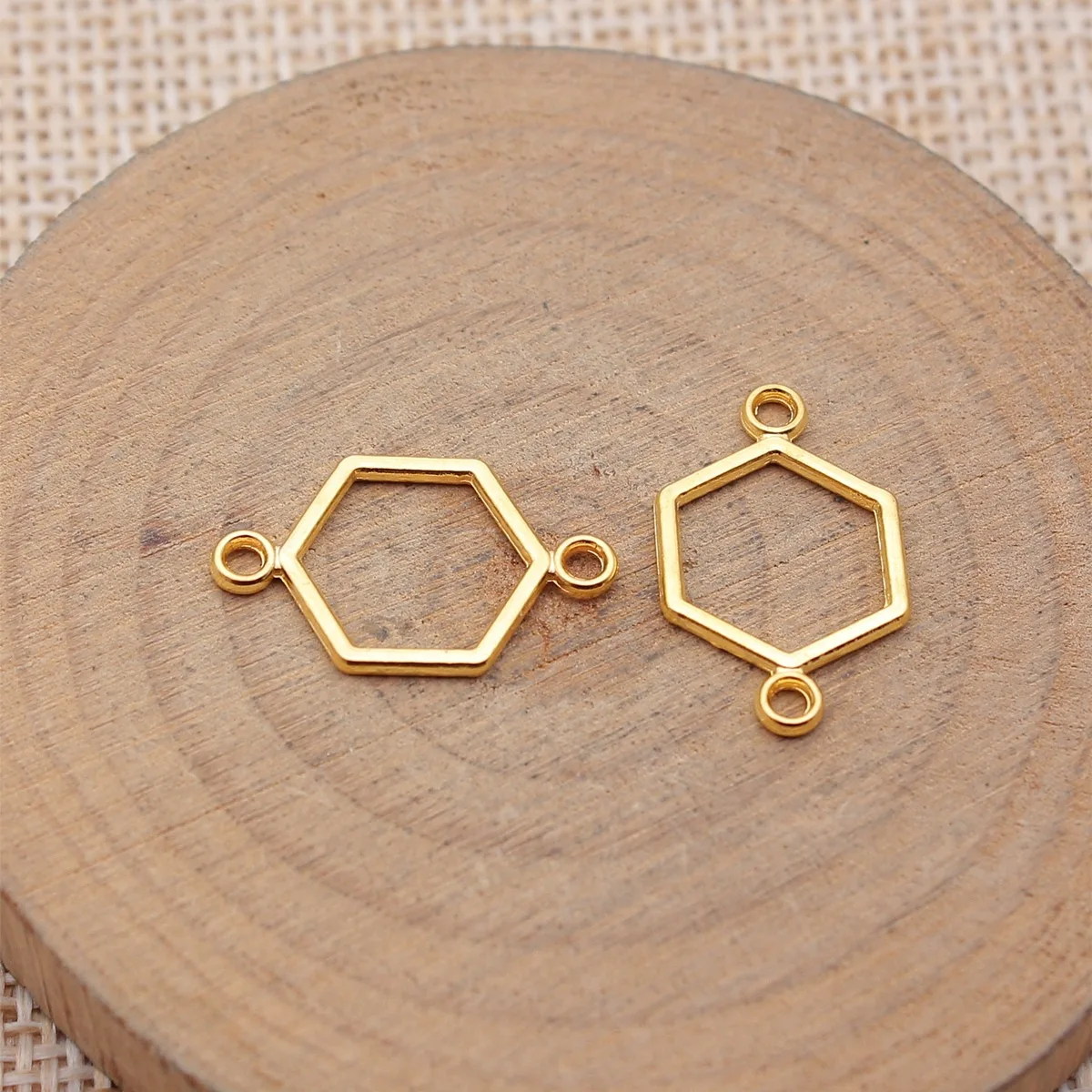 Honeycomb Hexagon Connector Geometric Charm Link Moleculependants For DIY Jewelry Craft Findings Making