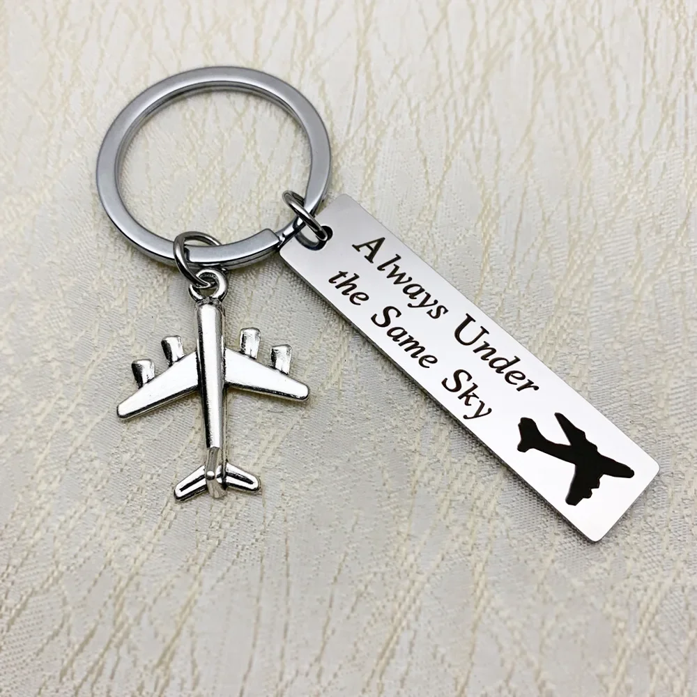 

Hot Charms Key Chain Man Always Under The Same Sky Keychain Bags Lovers Silver Color Keyring Pendant Llaveros