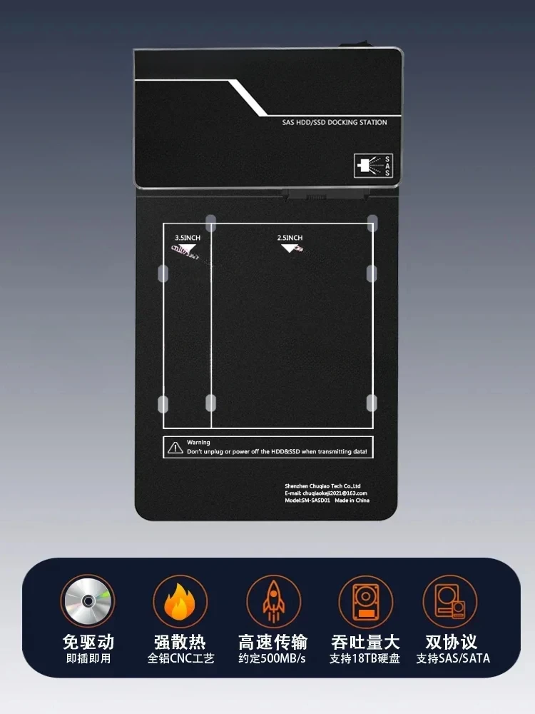 Boîtier de disque dur SAS vers USB, carte adaptateur de base de disque dur SATA vers USB