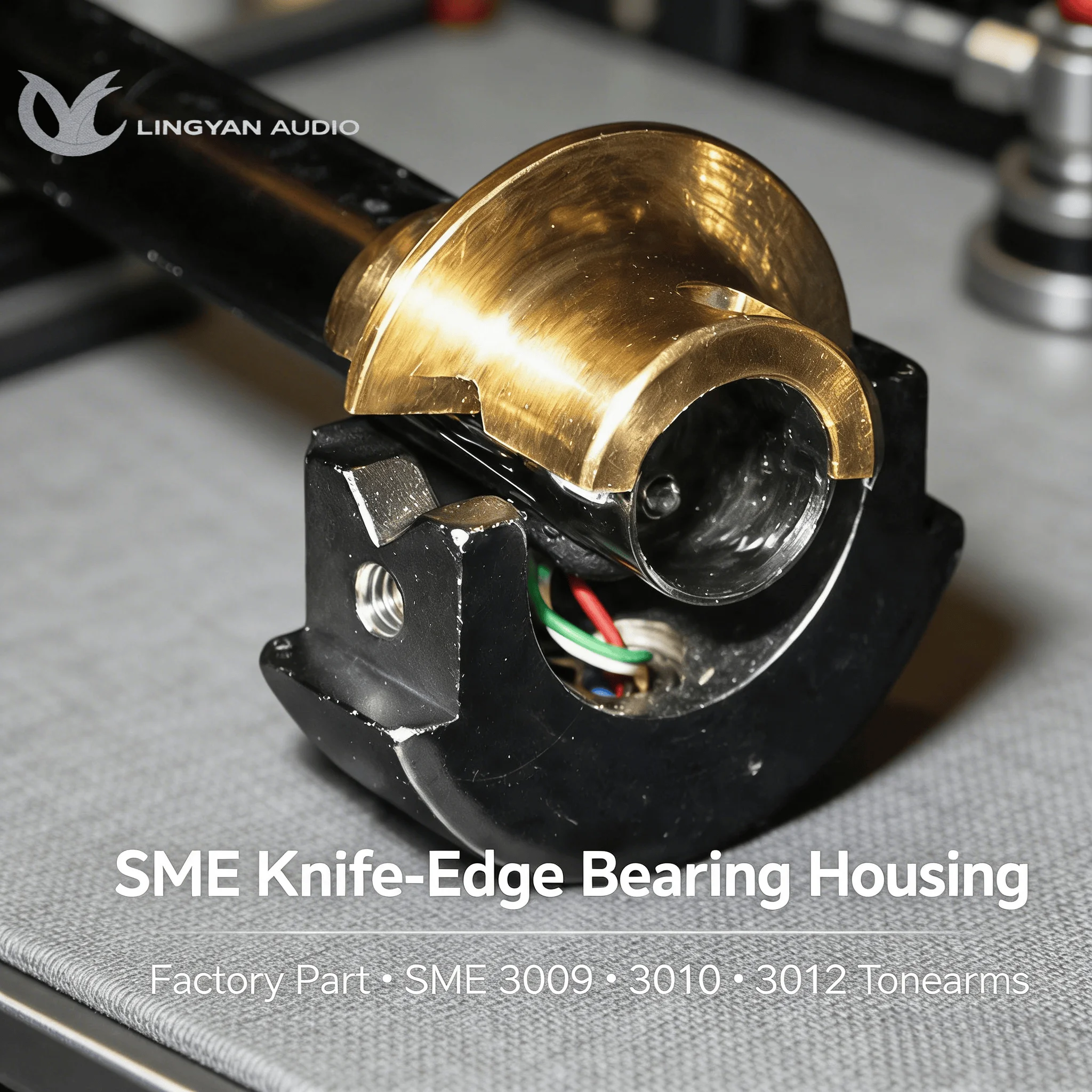 Solid Brass Knife-Edge Bearing Horizontal Housing For SME 3009/3010/3012, Premium Tonearm Component