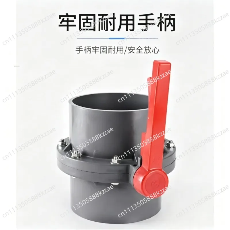 DN110 PVC Butterfly Valve, One Piece Body for Seawater Aquaculture Pipe System, Corrosion Resistant Plastic Valve