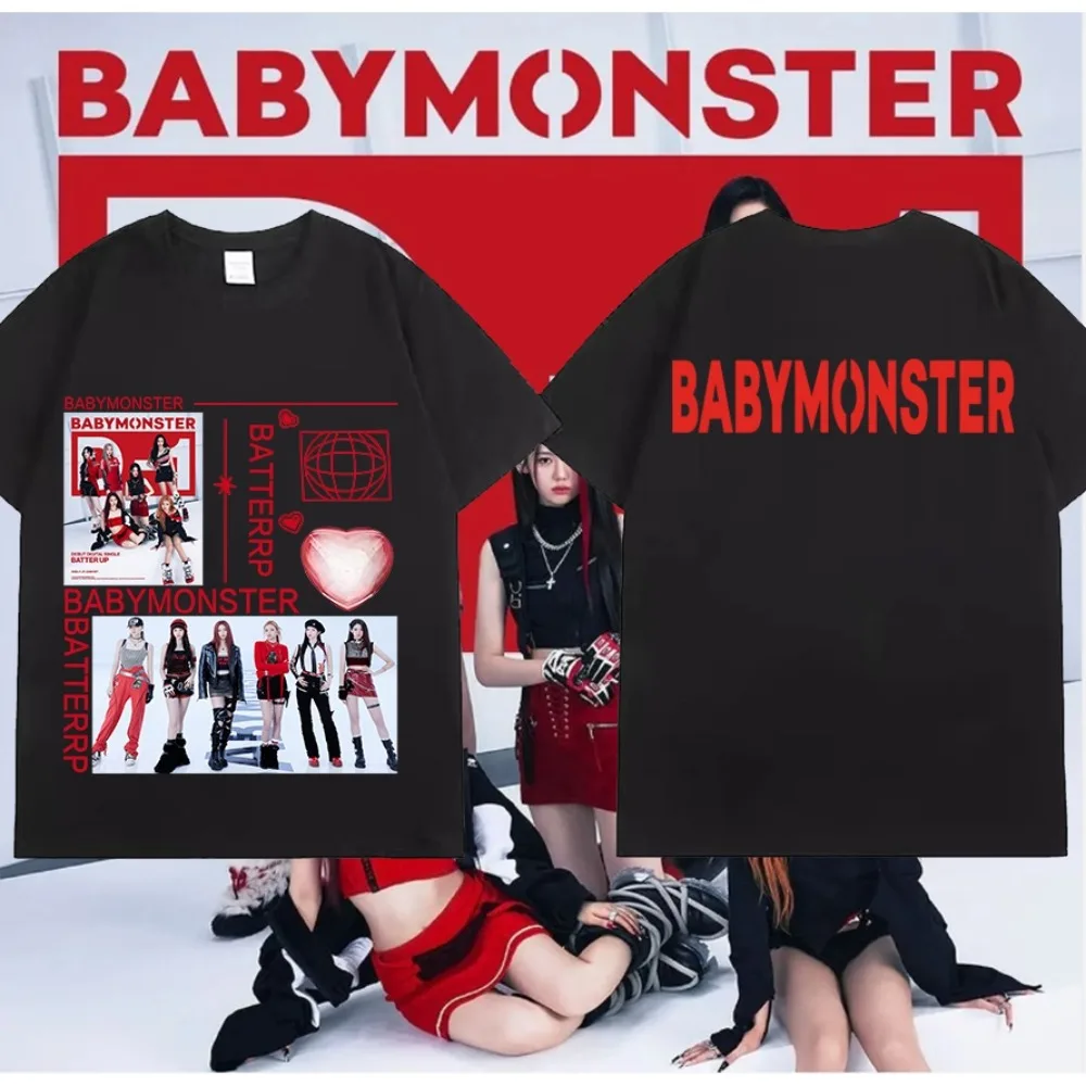 Women T-shirts Babymonster Tshirt Women's Cotton Crew Neck Printed T-Shirt Bias Ahyeon Asa Rami Rora Ruka Rami Pharita Chiquita