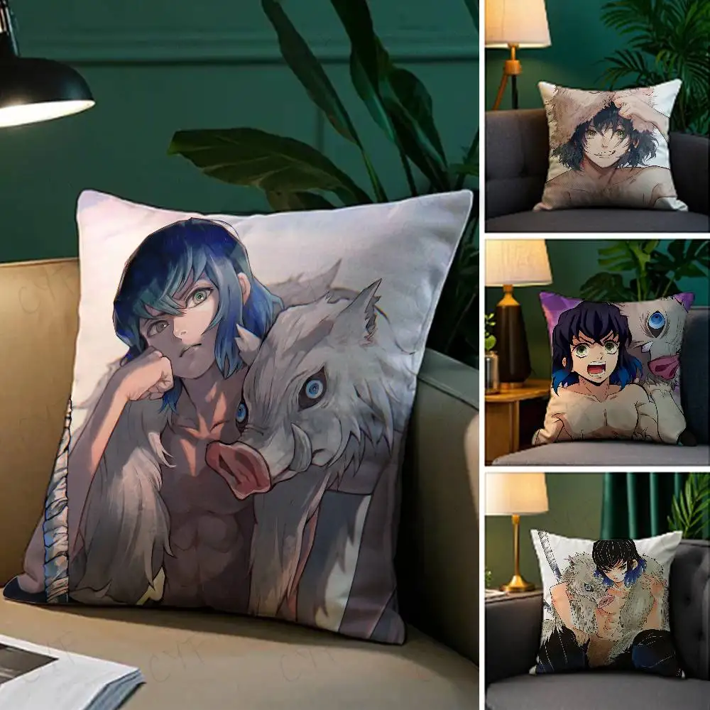 

Cool Anime l-Inosuke Hashibira Pillow Case Custom Printed Brushed Fleece Pillow, Baby Skin-Touch, Eco-Friendly Dye-Sublimation C
