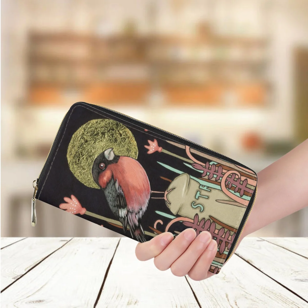 

PU Leather Wallet for Women Fashion Hummingbird Animal 3D Print Long Money Bag Casual Shopping Credit Card Holder Purse Clutch
