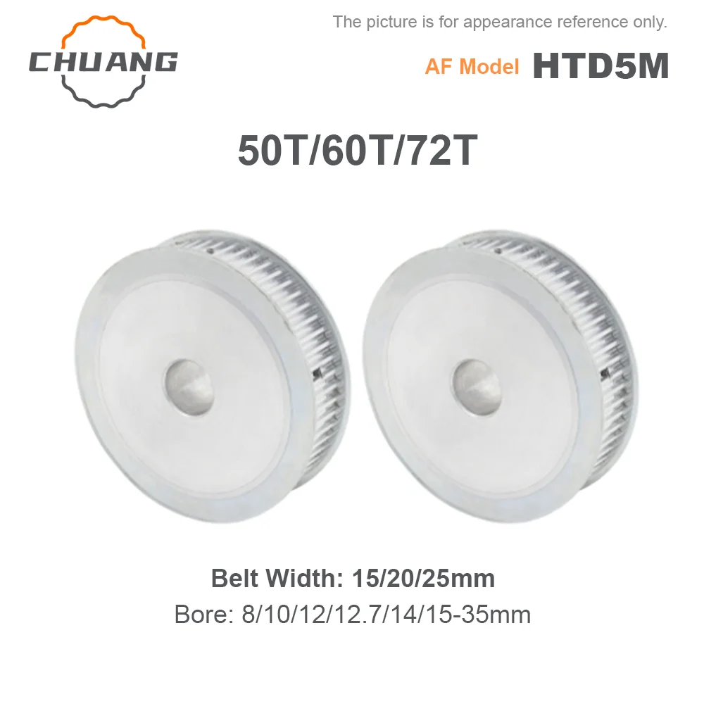 

HTD 5M 50T 60Teeth Synchronous Timing Pulley Bore 8/10/12-30mm for Width 15/20/25mm HTD 5M Belt gear AF-Type