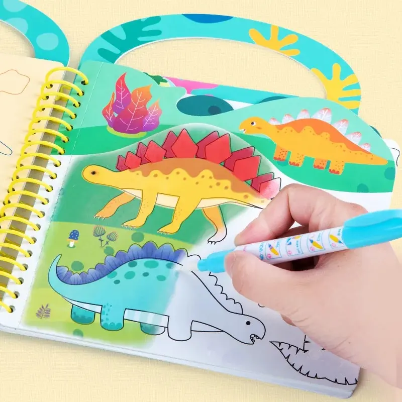 Livre de coloriage magique réutilisable avec stylo pour enfants, jouets d'éducation précoce, dessin à l'eau Montessori, cadeau