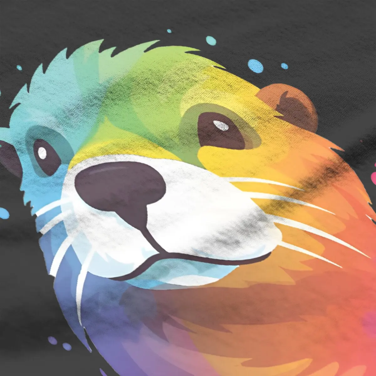 Regenboog Beestjes Grafisch Polyester T-Shirt Otter Stijl Streetwear Casual T-Shirt Vrouwen