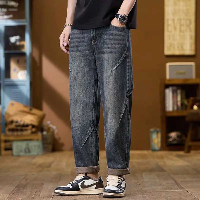 

Men Casual Summer Jeans Loose Straight Leg Fashion Pants