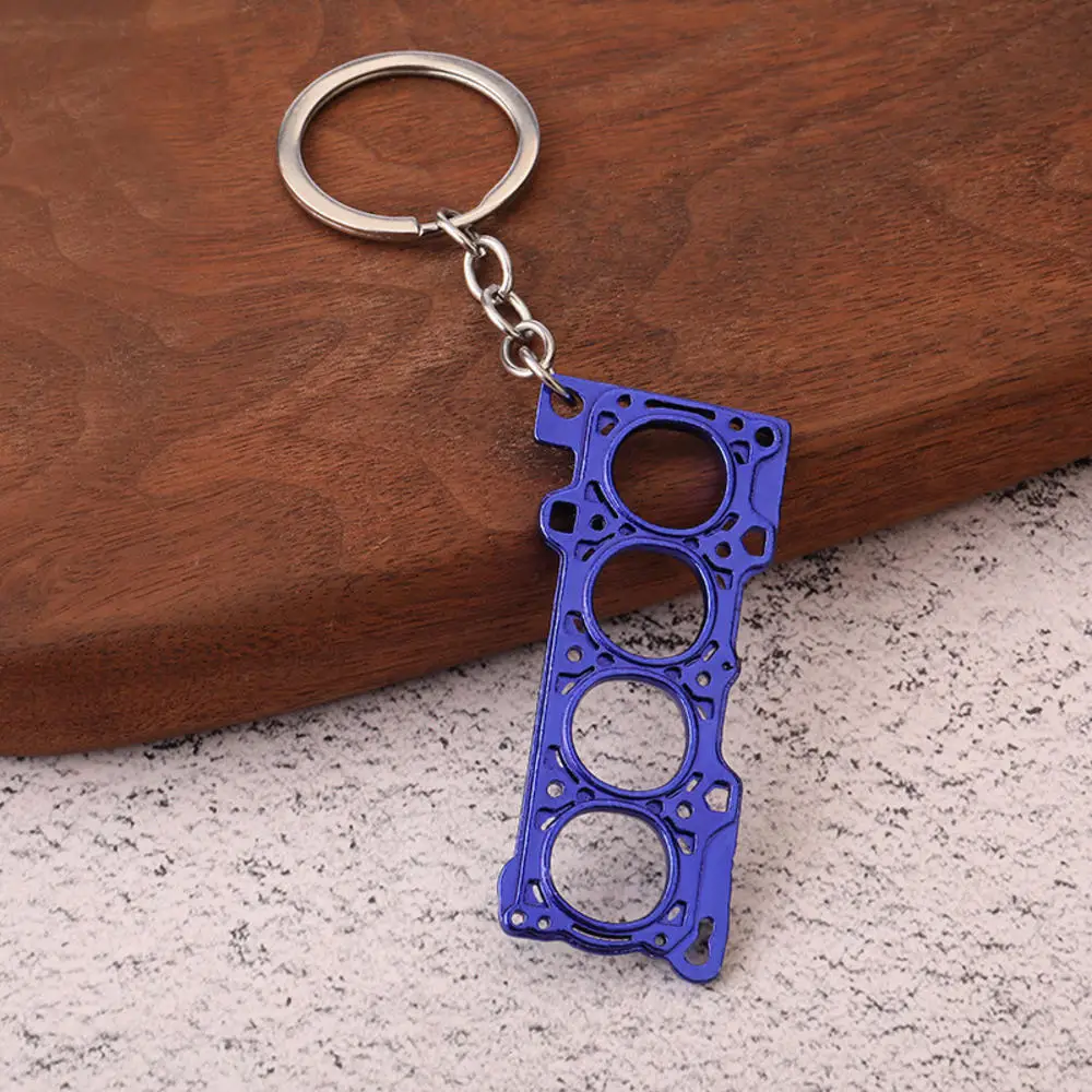 Tuning Keychain Car Modification Cylinder Head Engine Gasket Model Keychain Key Ring DIY Key Chain For F1 Racing Fans Gifts