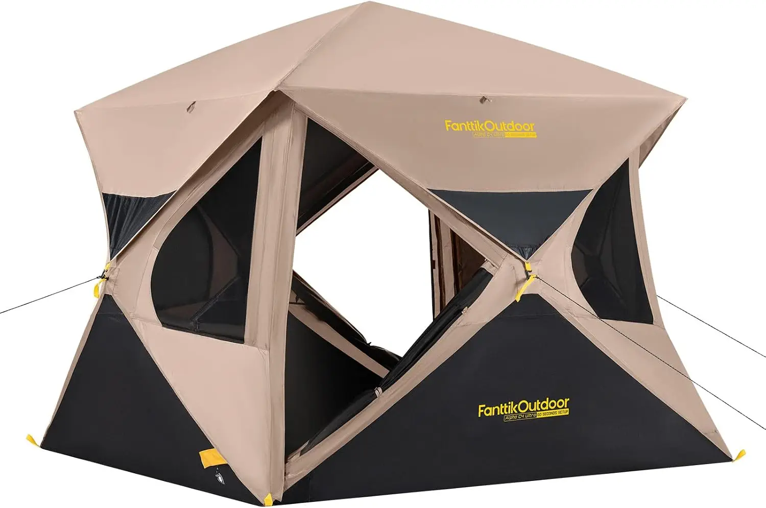4 Person Pop Up Instant Cabin Tent Setup 60 Seconds Portable Hub Rainfly Windproof Outdoor Camping Overlanding
