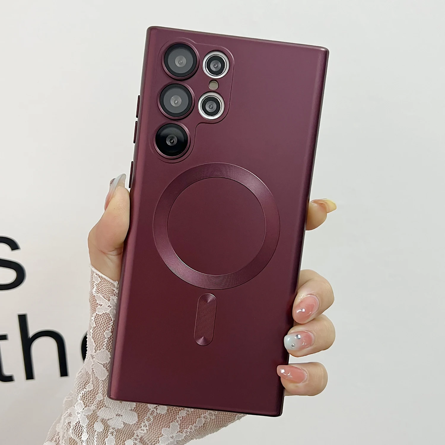 Роскошный чехол Magsafe с магнитной беспроводной зарядкой для телефона Samsung S24 Ultra S23 S22 S21 S25 Ultra Note 20 Ultra Plus Bumper Cover