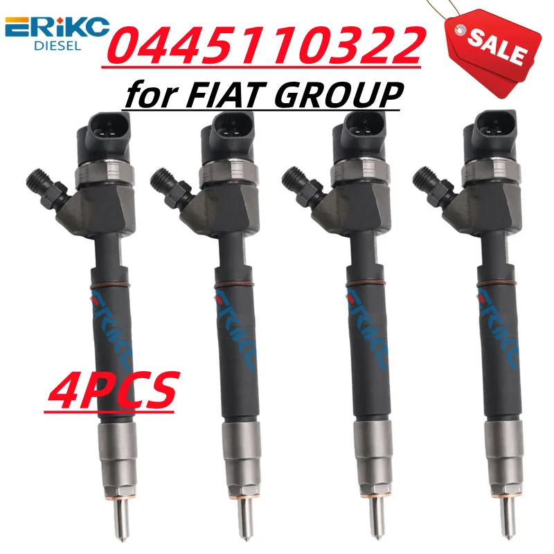 4PC 0445110322 CR Injector Assy Fuel 0 445 110 322 Diesel  Injection Nozzle 0445 110 322 NEW Common Rail Injector for FIAT GROUP