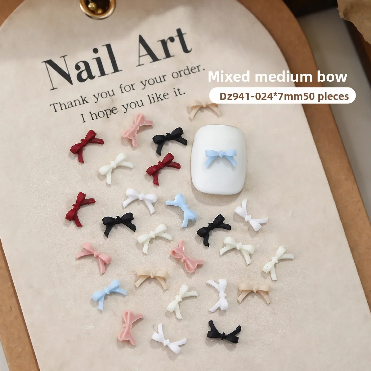 50 قطعة Bowknot لطيف ثلاثية الأبعاد مسمار الفن زينة صغيرة الراتنج الشريط مسمار السحر الحلو سحر مسمار اكسسوارات مانيكير DIY بها بنفسك #5