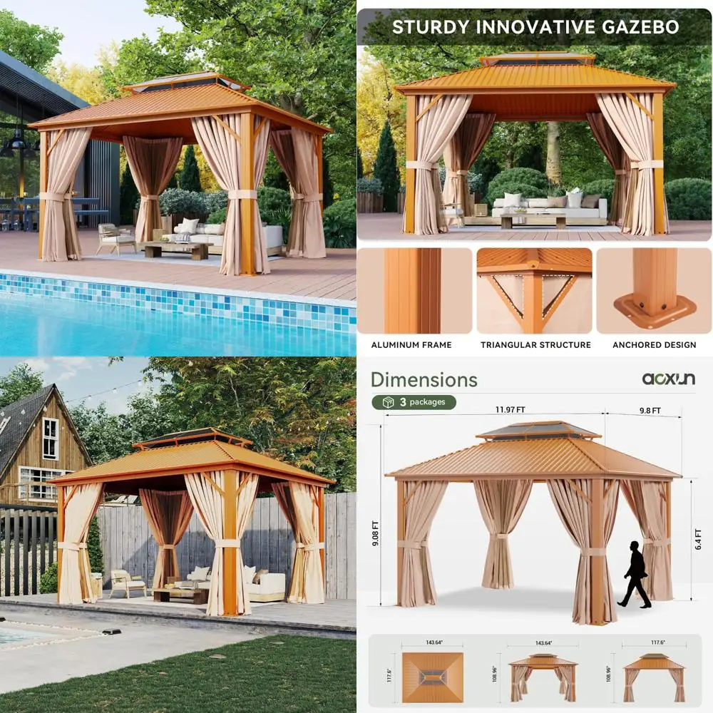 

Постоянный уличный павильон с алюминиевой рамой, поликарбонатной и оцинкованной крышей и шторами