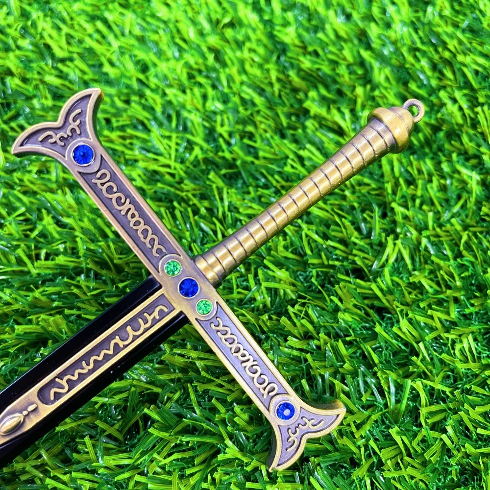 9inch Dracule Mihawk Katana Mini Fake Sword Zoro Anime Ninja Knife Real Size Japanese Katana Metal Original Samurai Sabre Gift