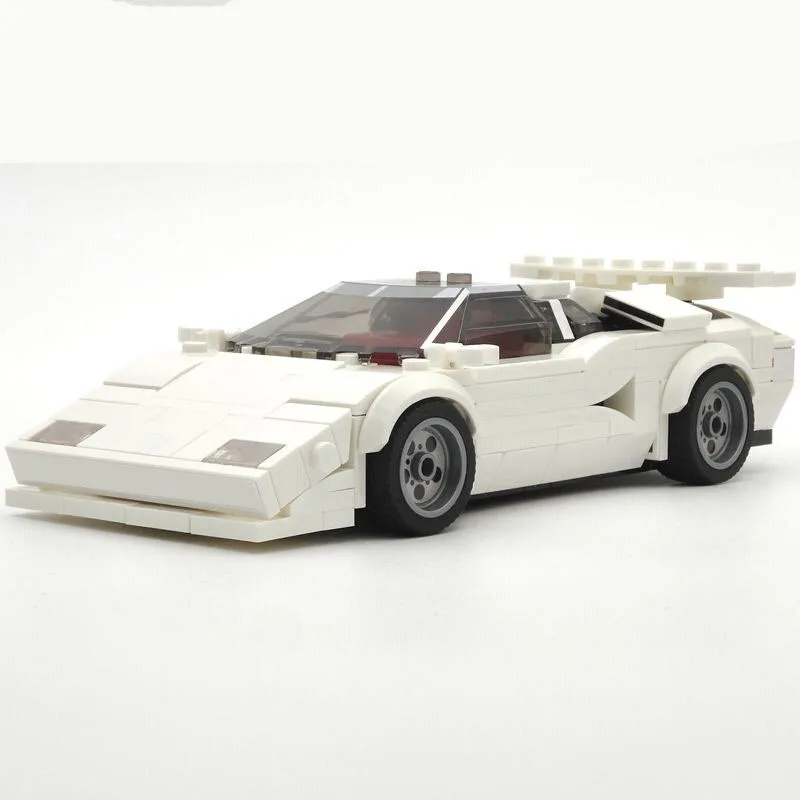 

MOC Countach White Speed Champions Super Sports Cars Building Blocks Bricks Set Kids Toys Gifts For Boys And Girls