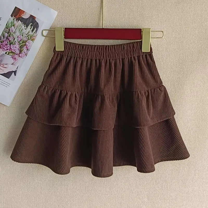 Kids Girls Cute Cake Skirts 2025 New Fashion Teenage Girls Corduroy Autumn Winter Skirt Spring Autumn Clothing Korean Style - view 3