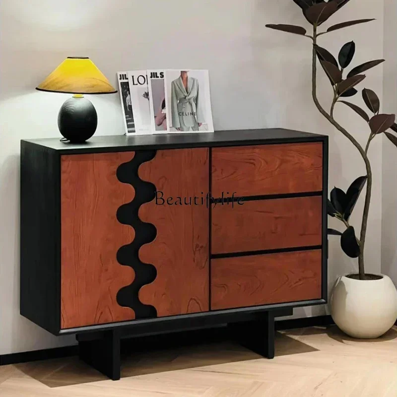 

13Medieval style side cabinet French retro storage and storage cabinet