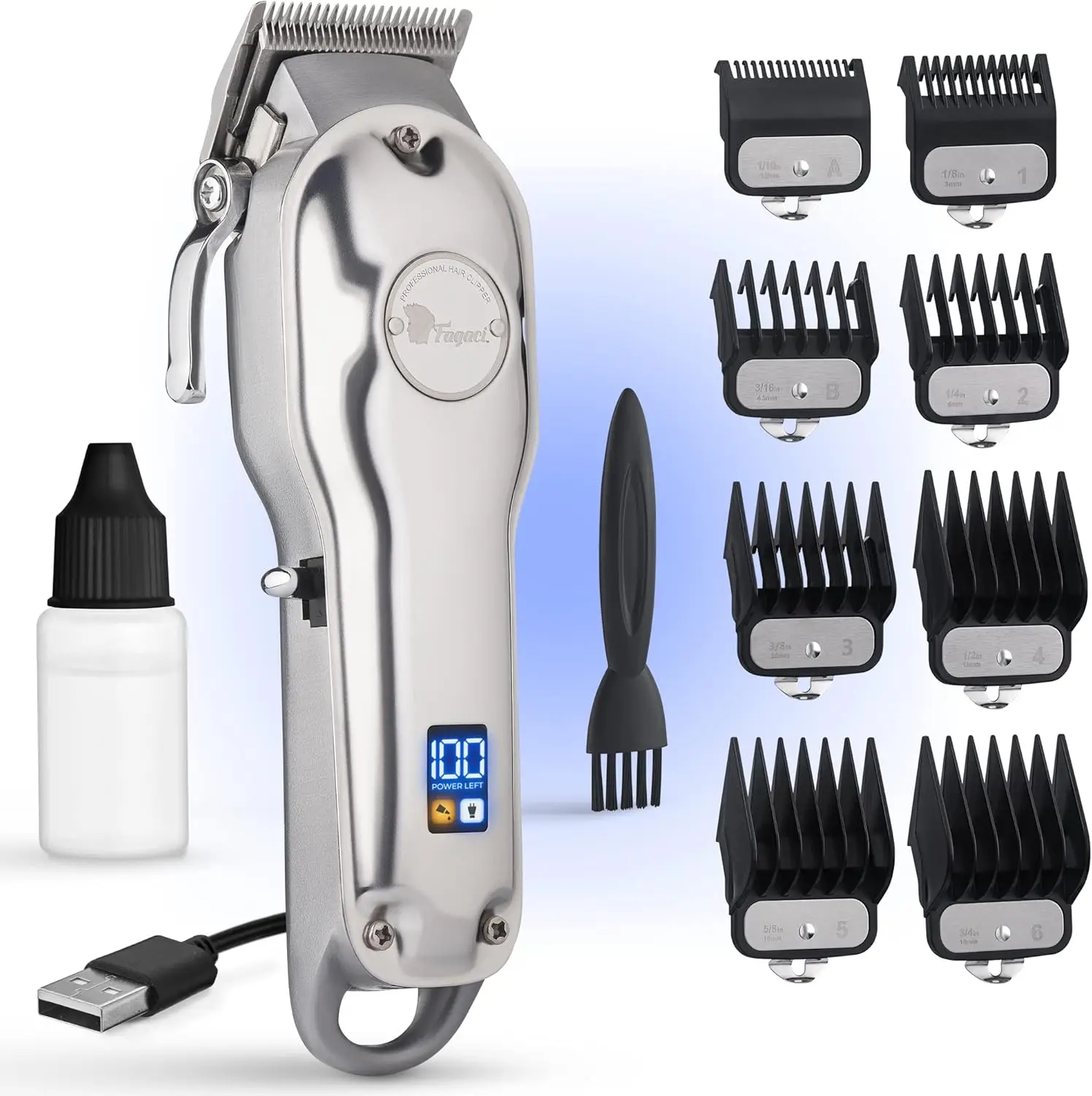

Professional Cordless Hair Clippers with Fine Cutting, Adjustable Blades for Men and Women, Salon and Home Use