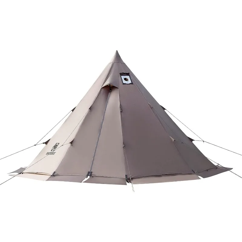 

Rock Fortress Hot Tent with Stove Jack, 4~6 person, 4 Season Tipi Tent for Family Camping Backpacking Hunting Fishing