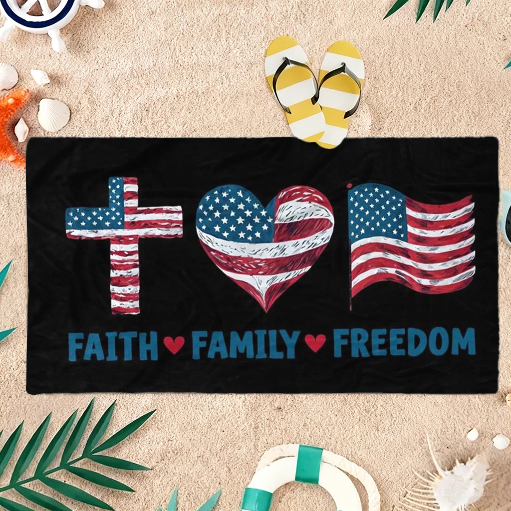 

American Spirit Freedom Beach Towel Quick-Drying Small To Large Bath Towel For Beach Pool Sport Yoga Gym Home Travel Towel
