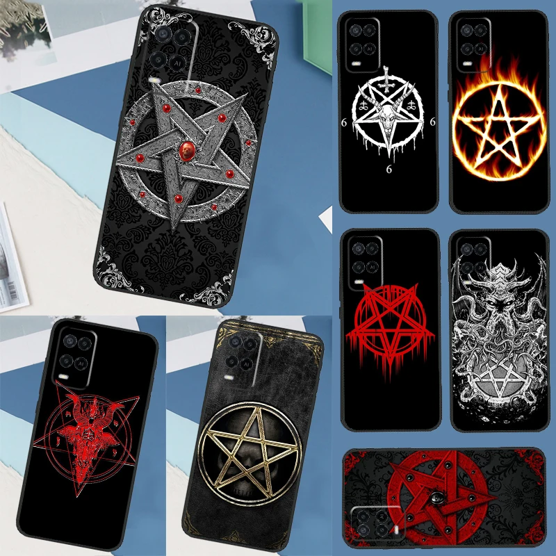 Gothic Satanic Pentagram Case For OPPO A17 A77 A57 A54 A53 S A31 A5 A9 A15 A52 A72 A91 A93 A74 A94 A16 A76 A96 Cover