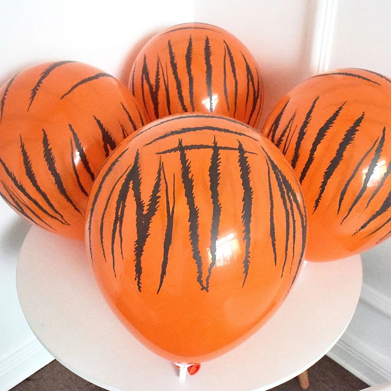 

100 шт. латексных шаров с мультяшными принтами: корова, арбуз, леопард, лапы тигра. Декоративные шары для детского дня рождения и вечеринки.