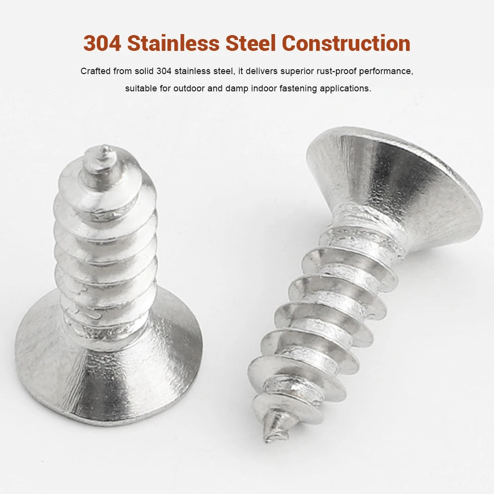 M2 M2.3 M2.6 M3 M3.5 M4 M5 M6 Six Lobe Flat Countersunk Head Self Tapping Screw 304 Stainless Steel Star Torx Tapping Wood Screw