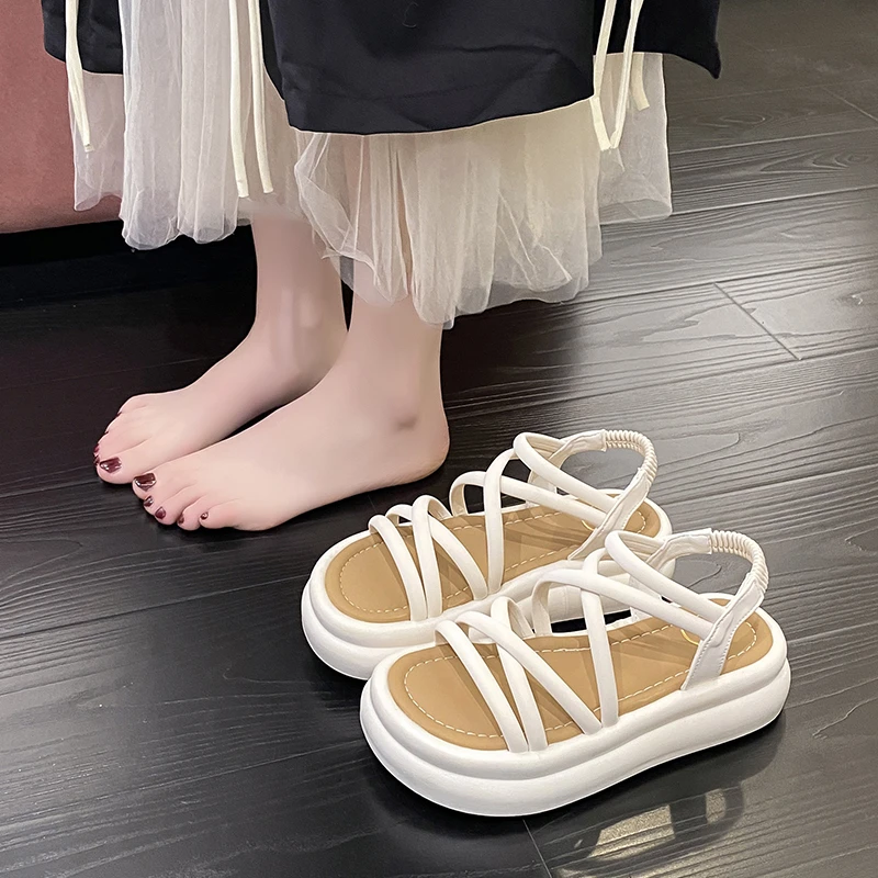 2024 summer new women's sandals Mori thick soles comfortable breathable cool comfortable casual shoes sweet youth lacing