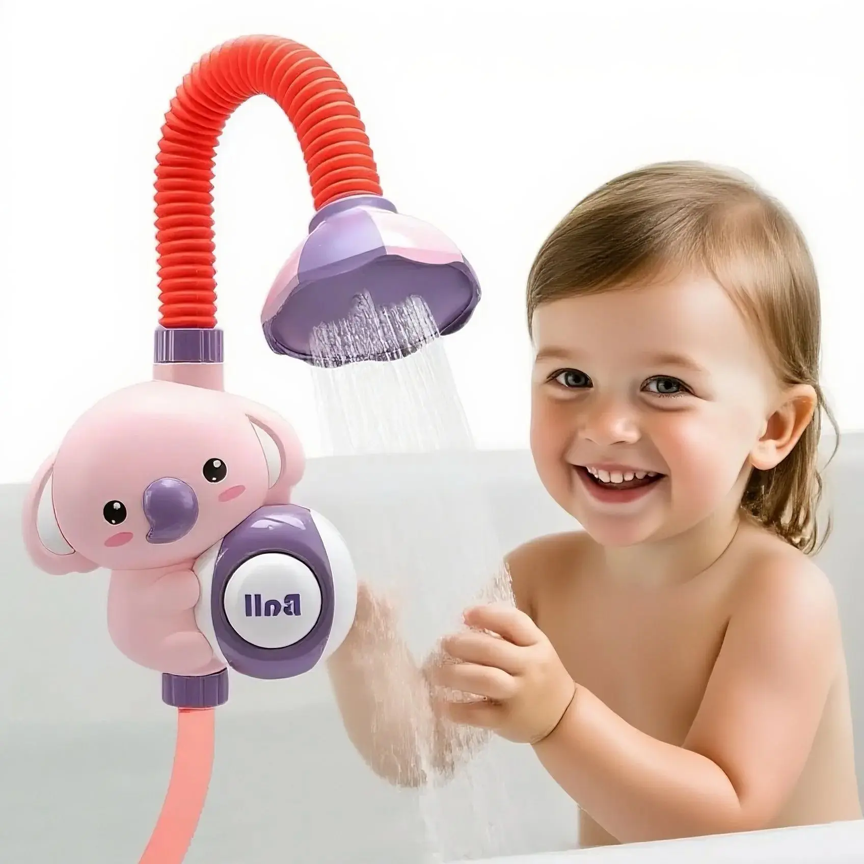 Elephant Bath Shower Head with Hand Pump and Hose, Kids Bathtub Fountain Swimming Toys,Toddler Water Fun,Boys Girls Birthday