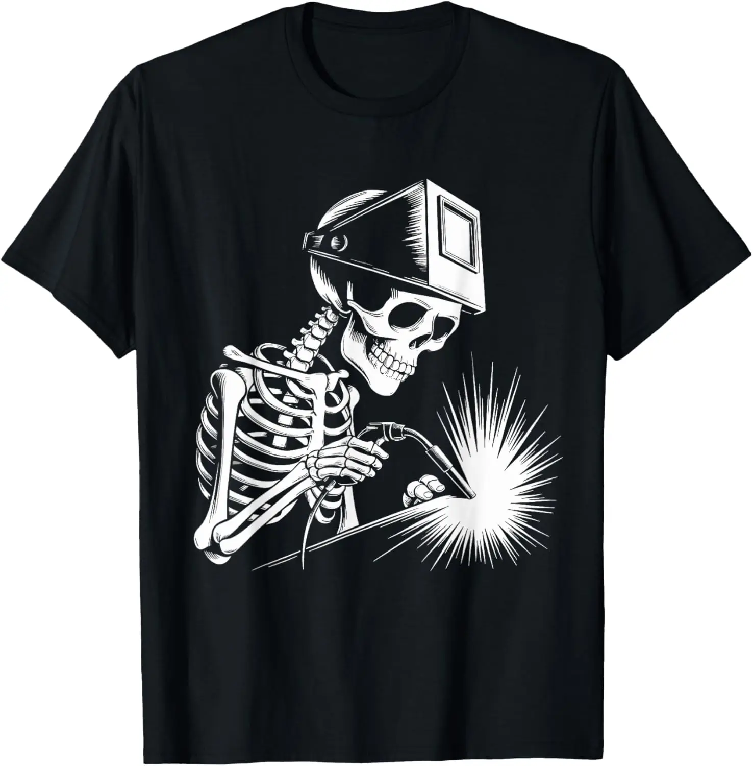 Funny Skeleton Welding Lovers Spooky Halloween Welder T-Shirt