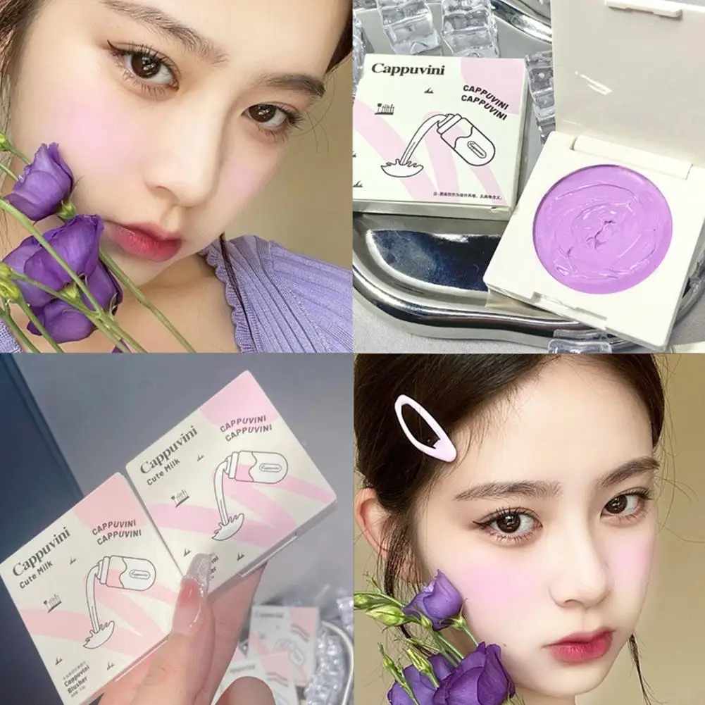 Milk Cream Face Makeup Blusher Natural Smooth Nourishing Blush Purple Rouge Cosmetic Long Gel Grape Pigmented Lasting Mud C Q9l7