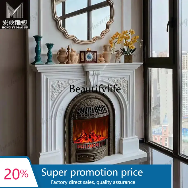 PPP Natural marble French mantel marble stone carving indoor fireplace decoration cabinet customization