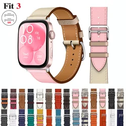 Leather Bracelet For Huawei Watch Fit 3 Strap Smart watch Replacement Sport Wristband retro Band Huawei Fit 2 fit3/2 Accessories