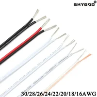 Cable eléctrico UL2468 de 2 ~ 50m, cobre estañado, PVC, aislado, 2 pines, 16/18/20/22/24/26/28/30 AWG, Cable de tira LED de extensión