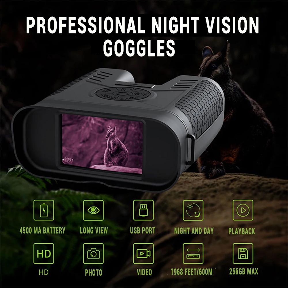 Chuyên Nghiệp 1080P Sạc Ống Nhòm Kính Viễn Vọng 15X 600M Có Hồng Ngoại Quay Ban Đêm Dành Cho Cắm Trại Đi Săn Ghi Hình
