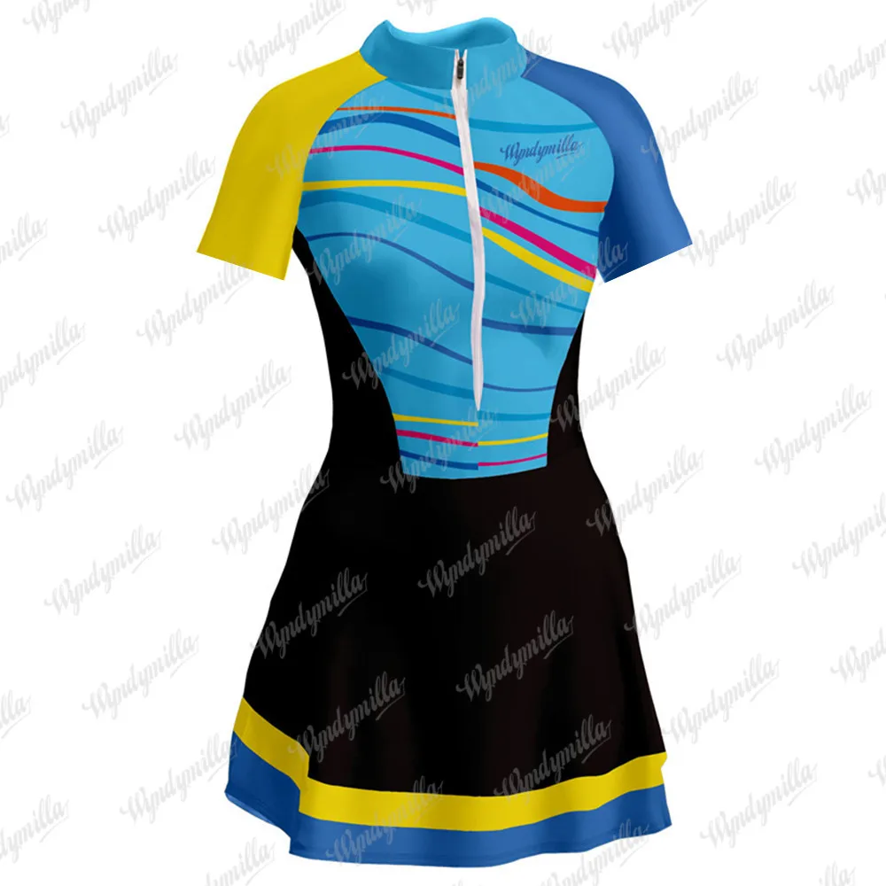 Wyndymilla Bodysuits Women Little Dress Triathlon Cycling Wear Macaquinho Feminino Saia Cycling Team Pretty Monkey Skirt