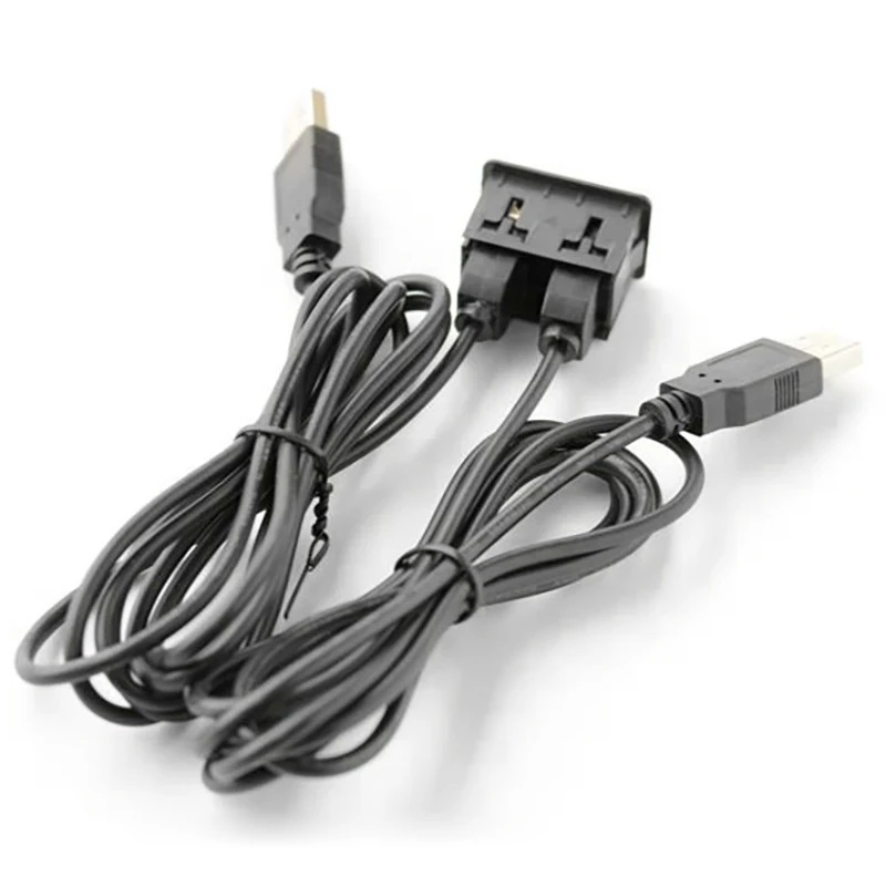 Adaptador de Cable de extensión de doble USB-TAPYC para coche Toyota, Panel de 2 puertos USB, montaje empotrado de tablero, 150CM