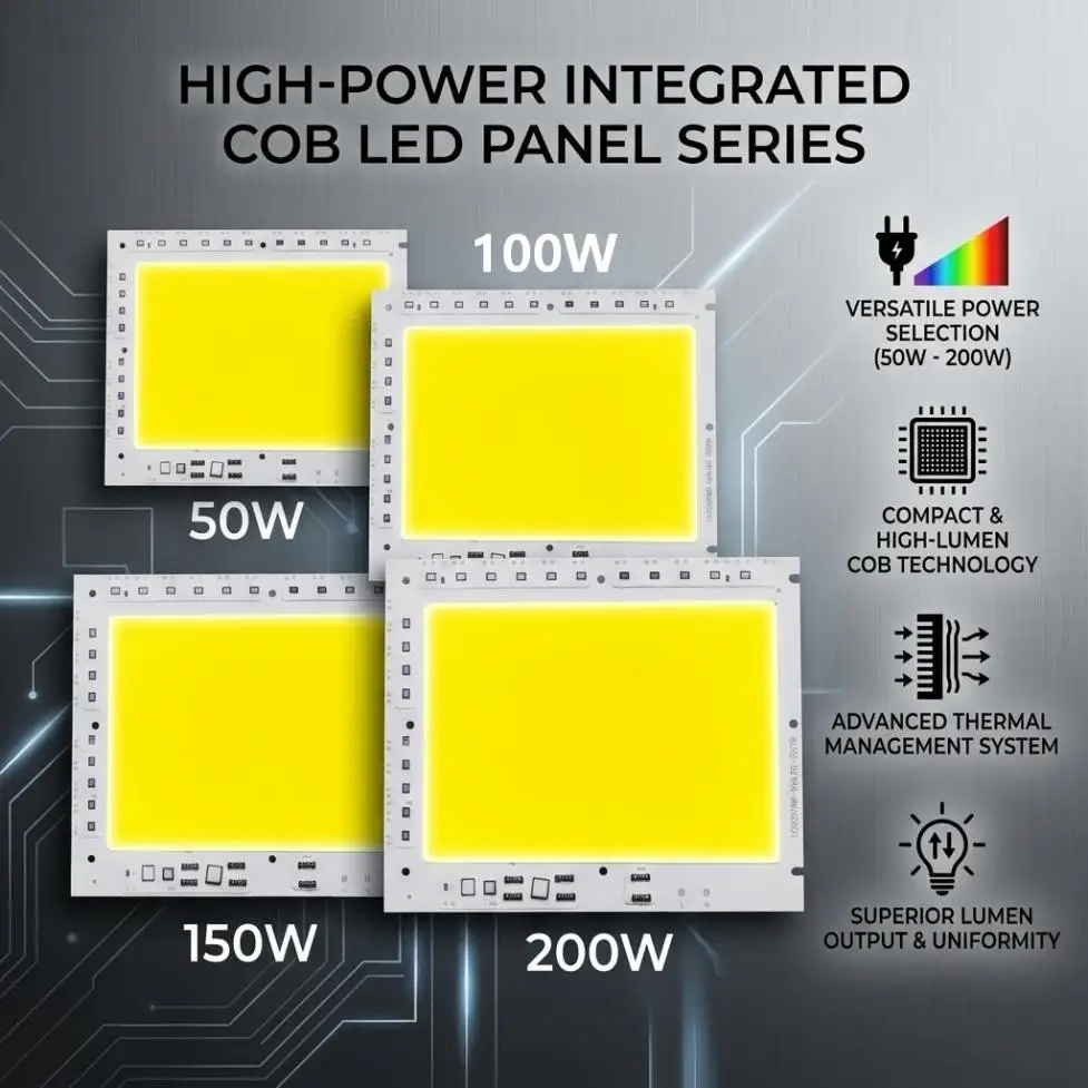 

AC200-240V COB LED Chip Smart IC No Need Driver 50W 100W 150W 200W DIY Flood Light Spotlight Light Source for Outdoor Lighting