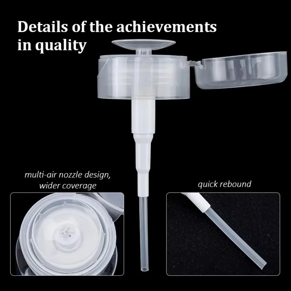 Portable 200ml Press Liquid Pump Bottle Diamond Plastic Dispenser Container Empty Refillable Bottle Nail Polish Remover Cleaner
