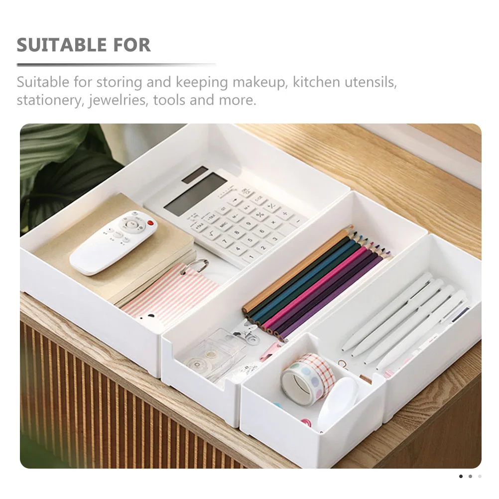 

4 Pcs Storage Box Vanity Organizer Small Plastic Drawers Desktop Kitchen Organisers