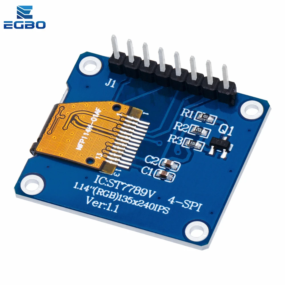 EGBO SPI HD 풀 컬러 TFT 디스플레이 스크린, ST7789 드라이브 IC 135x240, IPS 1.14 인치, 3.3V, 8 핀, 신제품, 1-10 개