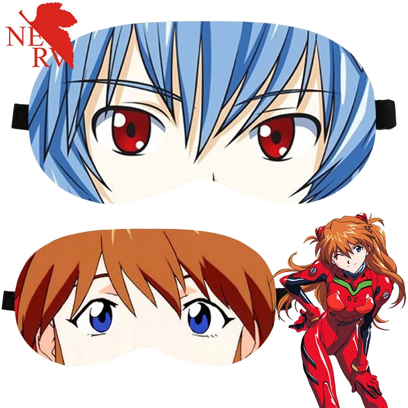 

New Century Evangelion Sleeping Eye Cover Mask Anime Asuka Ayanami Rei Travel Train Airplane Sleeping Eye Mask Accessories Gifts