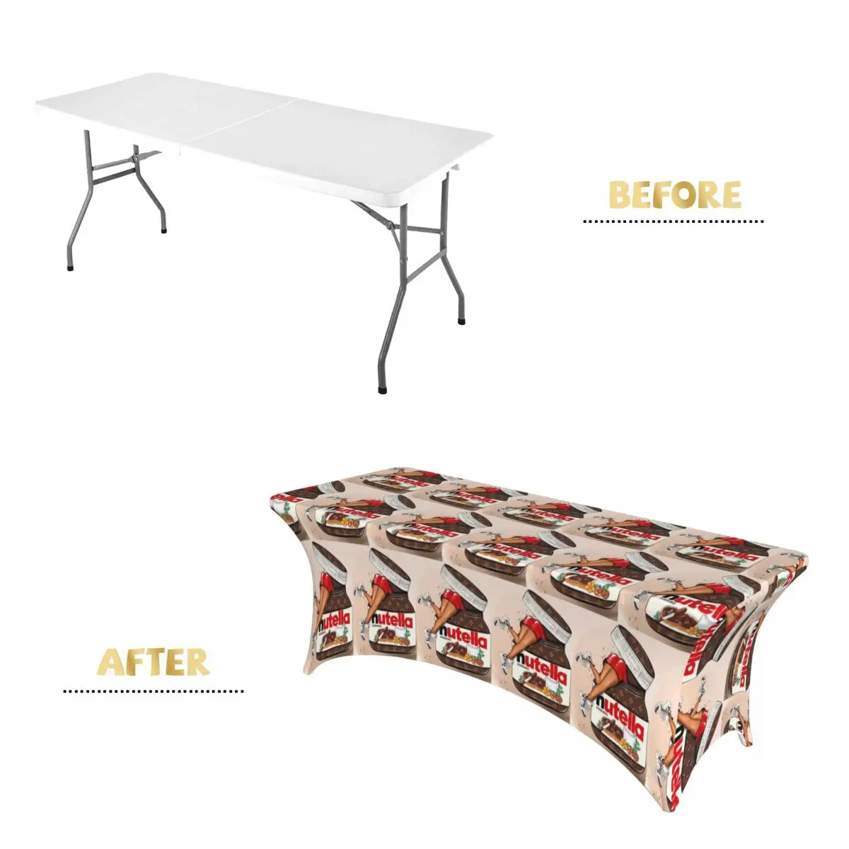 Imagen 5: Mantel Rectangular Personalizado Nutella Cutie, Cubierta Impermeable para Mesa de Comedor, Mantel para Eventos