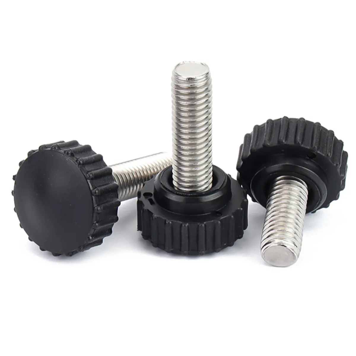 M3 M4 M5 M6 M8 M10 Round Head Handle Hand Screw Knurled Plastic + 304 Stainless Steel Thumb Screws Bakelite Knob Tighten Bolt